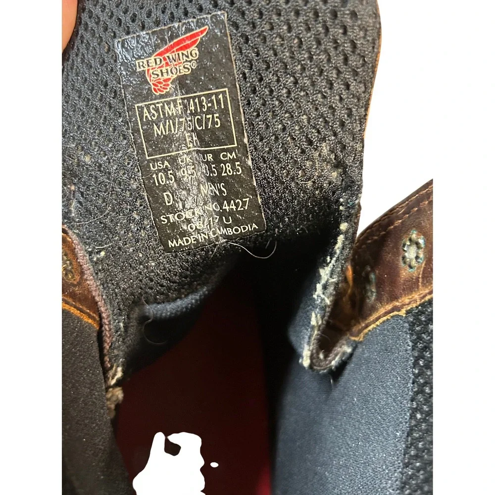 Red Wing 4427 Mens Brown Leather Steel Toe Waterproof Work Boots Size‎ 10.5 D